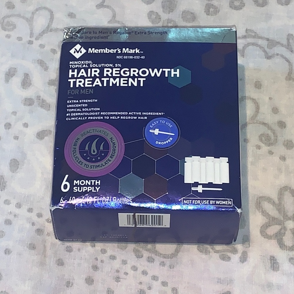 New Member's Mark Men's Hair Regrowth Treatment - 6 Bottles EXP: 02/2026